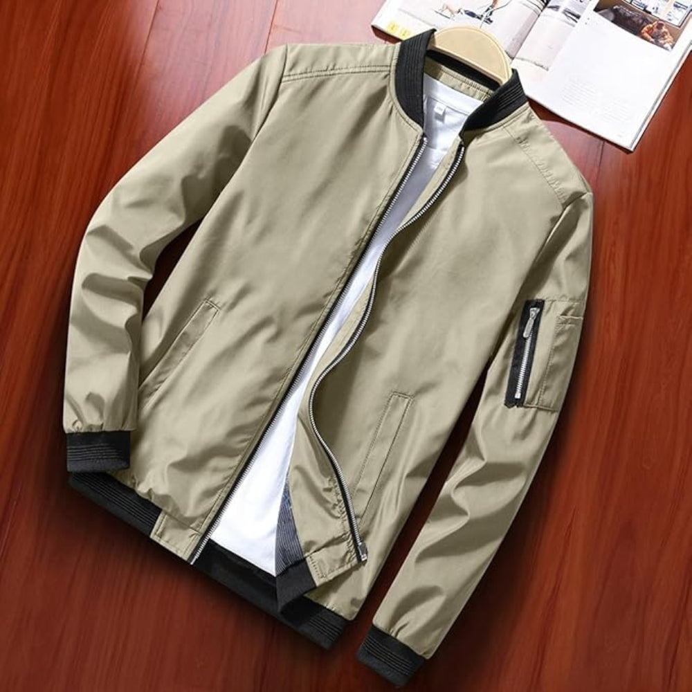 Men's Windbreaker Bomber Jacket Lightweight Casual Stylish Outerwear 6