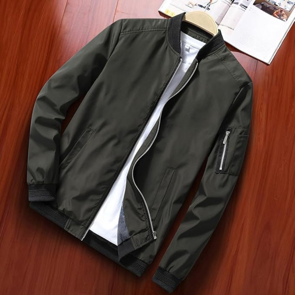 Men's Windbreaker Bomber Jacket Lightweight Casual Stylish Outerwear 8