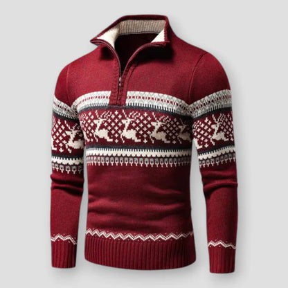 Men's Winter Christmas Sweater - Knitted Reindeer Pullover