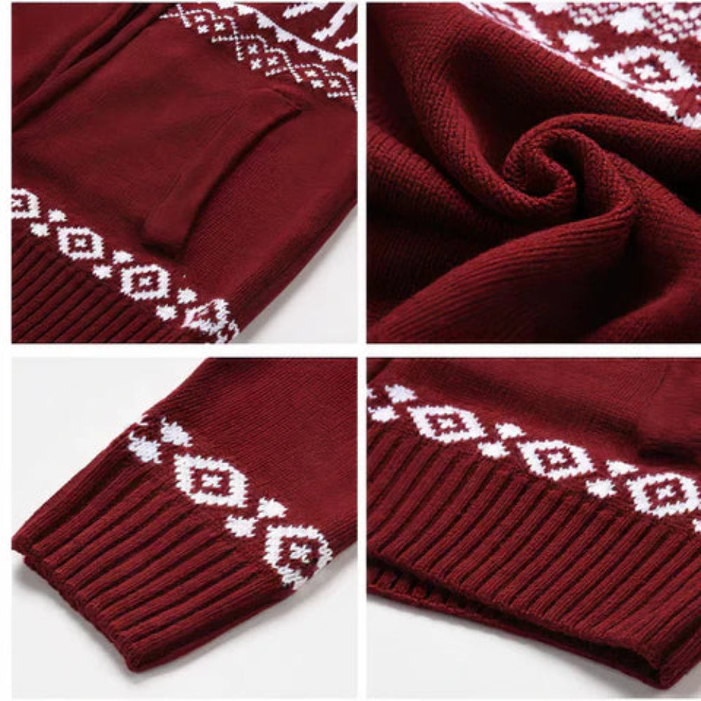 Men's Winter Christmas Sweater - Knitted Reindeer Pullover