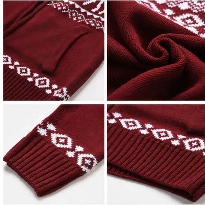 Men's Winter Christmas Sweater - Knitted Reindeer Pullover