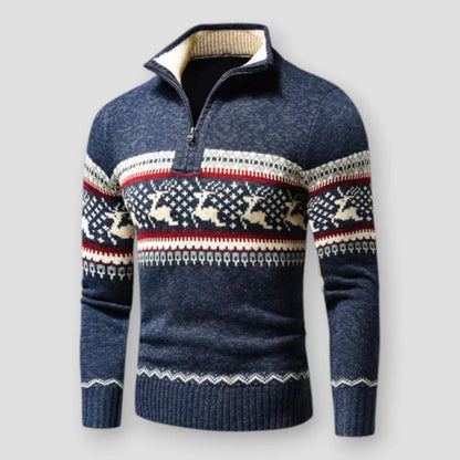 Men's Winter Christmas Sweater - Knitted Reindeer Pullover