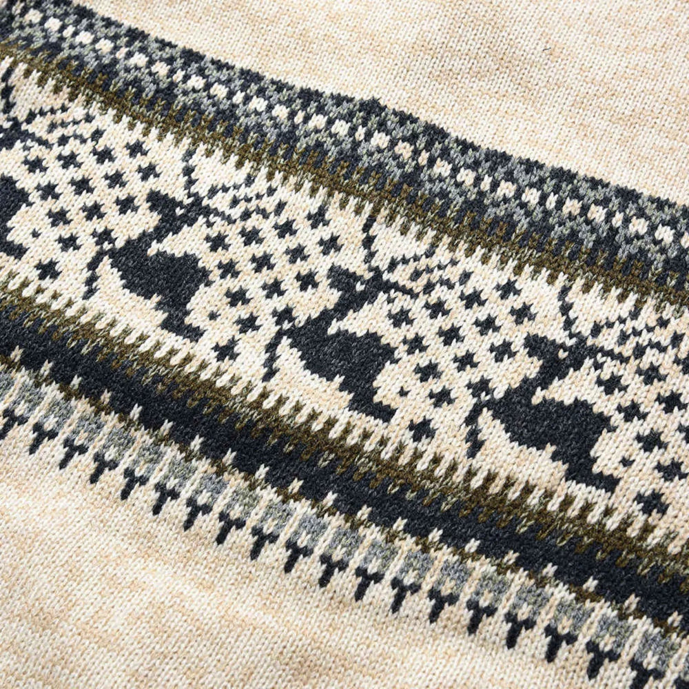 Men's Winter Christmas Sweater - Knitted Reindeer Pullover