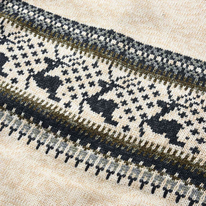 Men's Winter Christmas Sweater - Knitted Reindeer Pullover