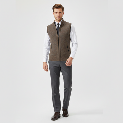 Men's Zip Up Sleeveless Sweater Vest - Knit Cardigan