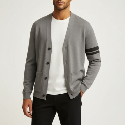 Men's Button Front Long Sleeve Cardigan - Knit Sweater