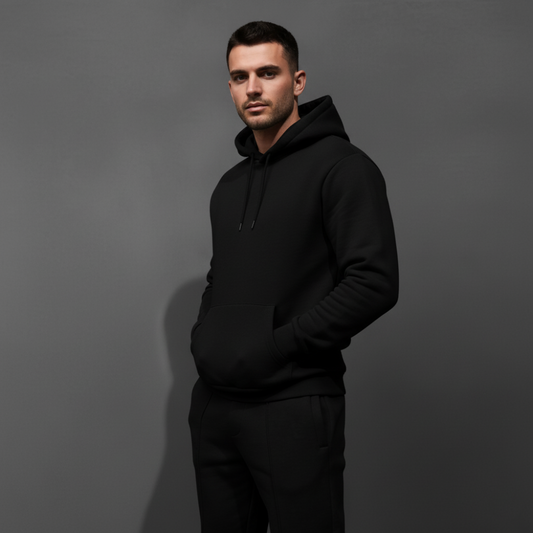 Men's Cropped Hoodie Tracksuit Set - Oversized Loungewear