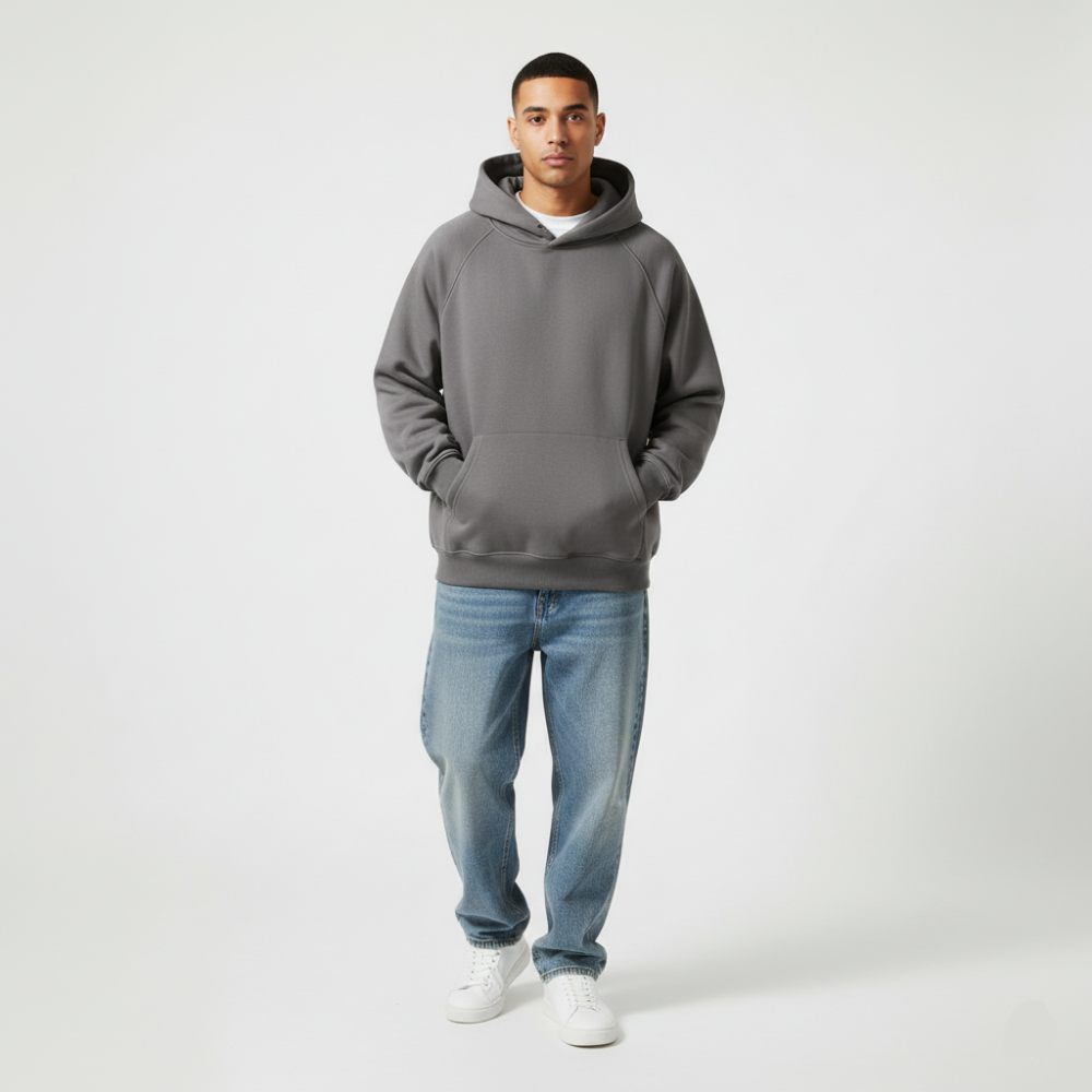 Men's Oversized Pullover Hoodie - Minimalist Streetwear