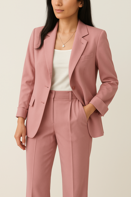 Women's Casual Co-Ord Set | Oversized Blazer, Wide Leg Pants