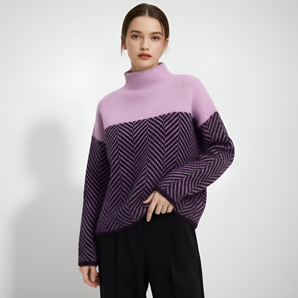 Women Oversized Turtleneck Knit Sweater – Warm Winter Jumper