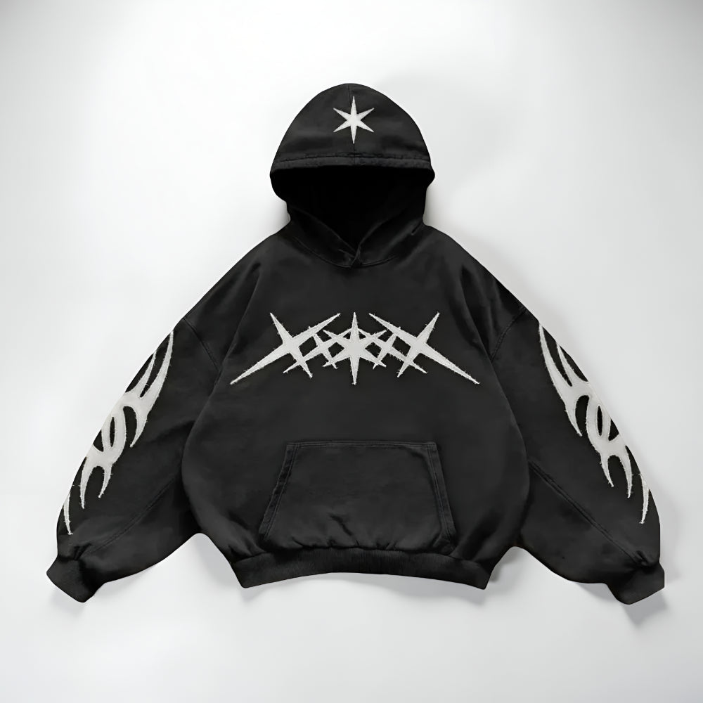 Men’s Oversized Graphic Hoodie – Long Sleeve Pullover