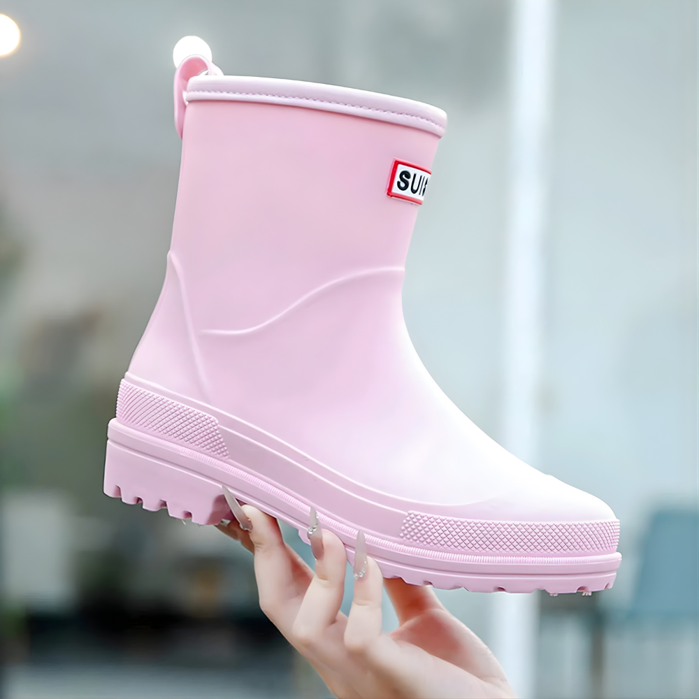 Women's Waterproof Rubber Ankle Boots - Short Rain