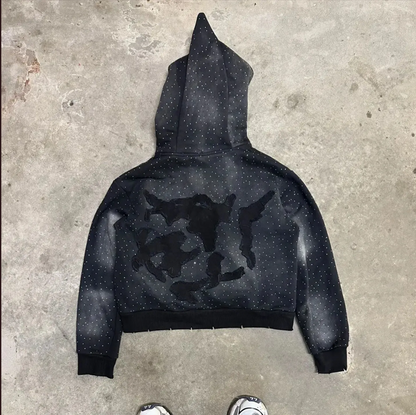 Oversized Logo Pullover Hoodie - Long Sleeve Sweatshirt