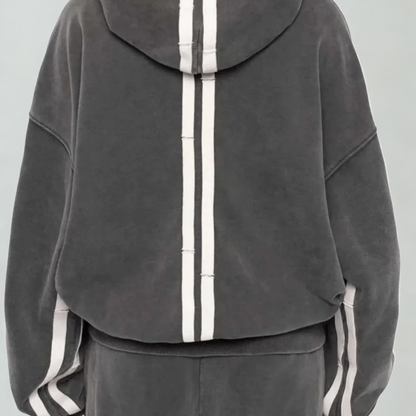 Men's Hooded Sweatshirt - Printed Graphic Zip Up