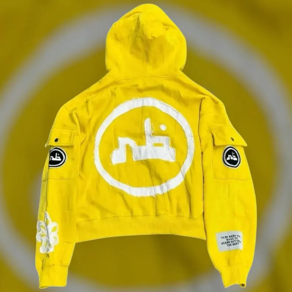 Men's Hooded Sweatshirt - Printed Graphic Zip Up