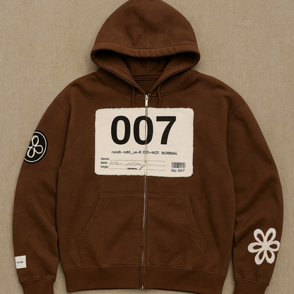 Men's Hooded Sweatshirt - Printed Graphic Zip Up