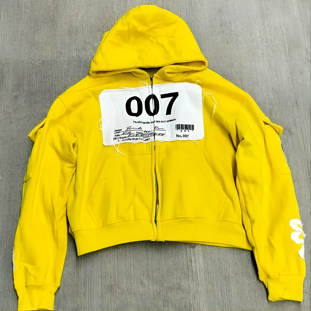 Men's Hooded Sweatshirt - Printed Graphic Zip Up