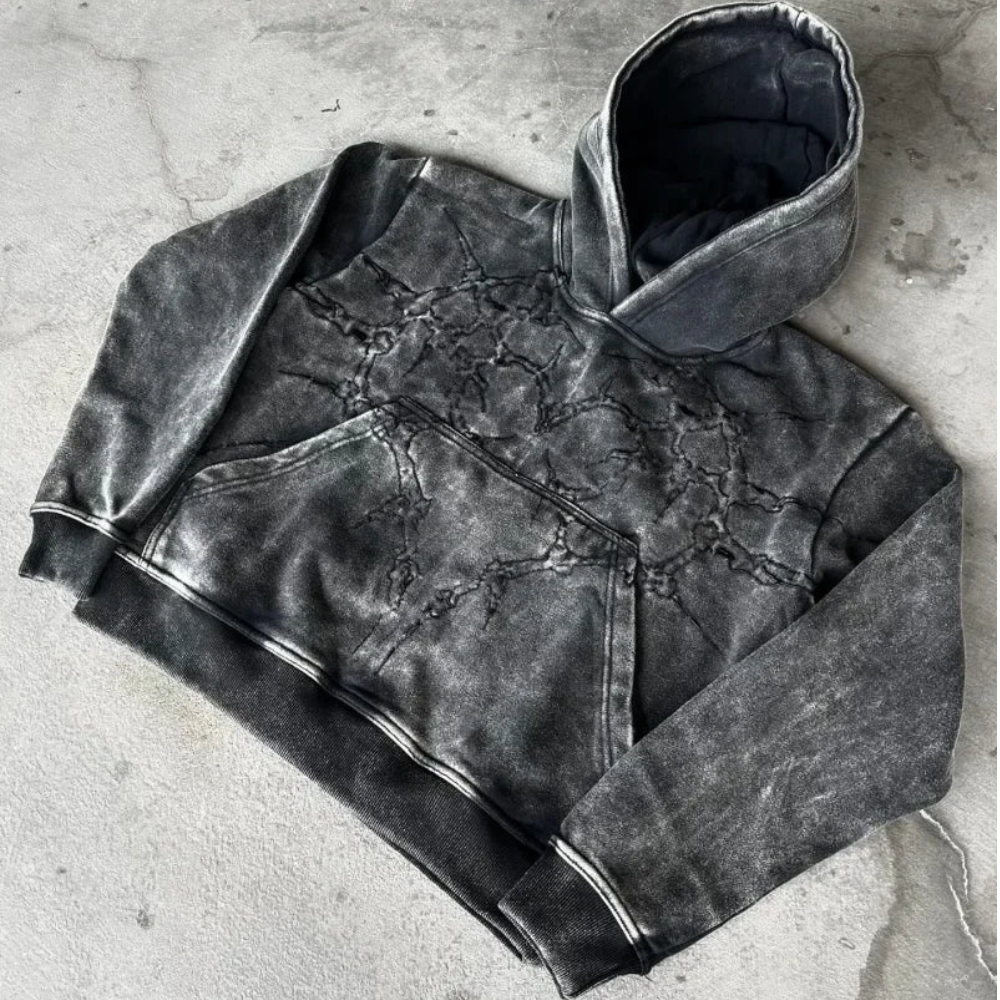 Men's Hooded Sweatshirt - Printed Graphic Zip Up