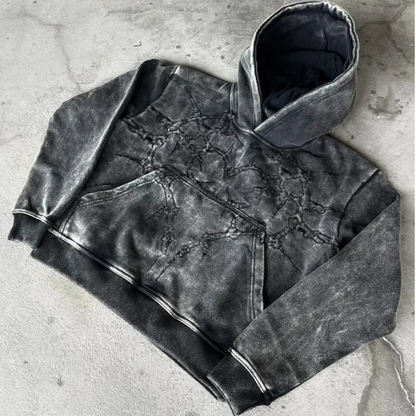 Men's Hooded Sweatshirt - Printed Graphic Zip Up