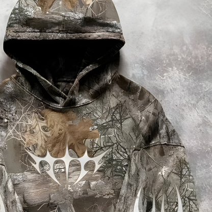 Men's Hooded Sweatshirt - Printed Graphic Zip Up