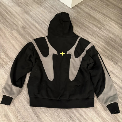 Oversized Logo Pullover Hoodie - Long Sleeve Sweatshirt