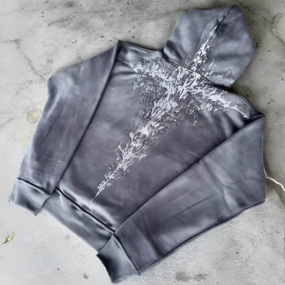 Men's Hooded Sweatshirt - Printed Graphic Zip Up