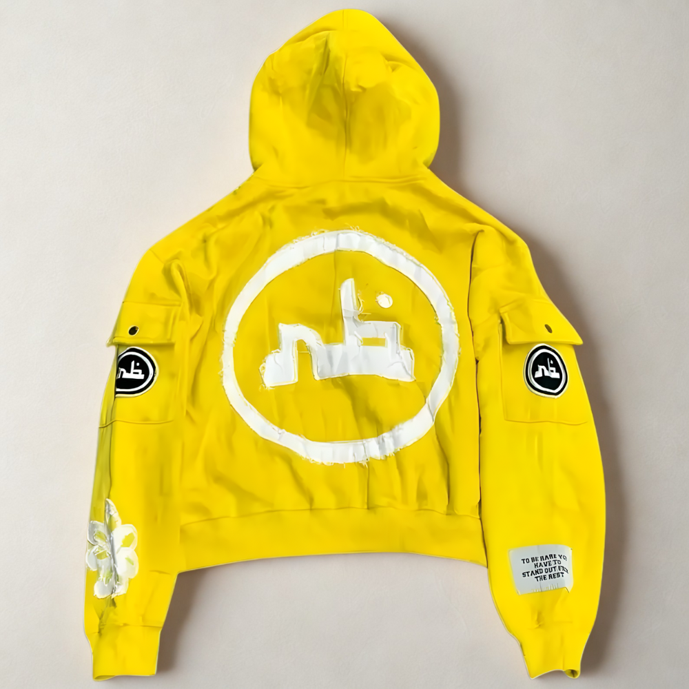 Oversized Logo Pullover Hoodie - Long Sleeve Sweatshirt