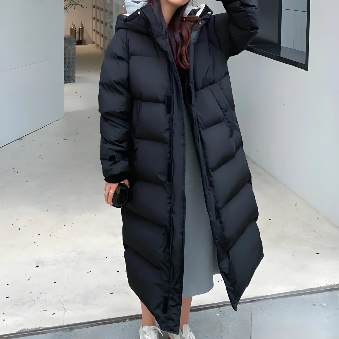 Women’s Long Puffer Coat | Warm Hooded Insulated Winter