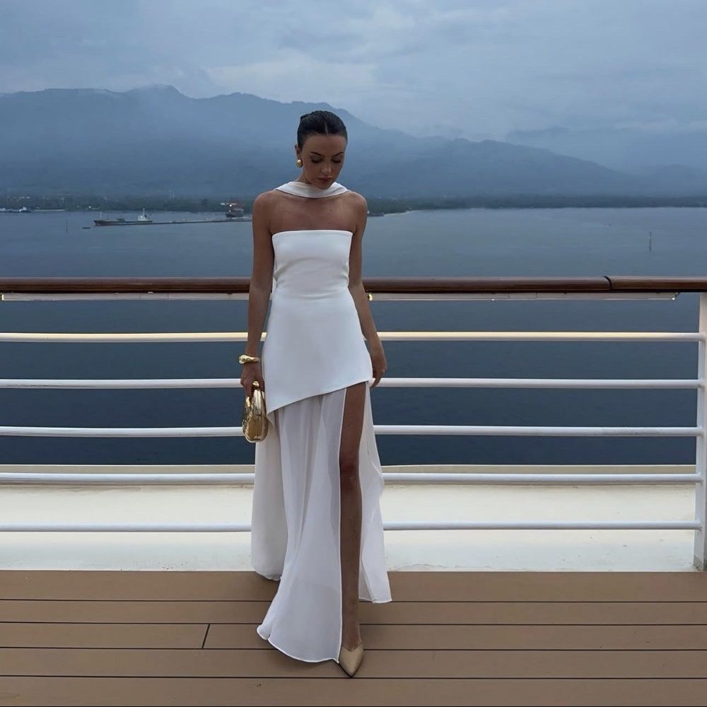 Women's Strapless Formal Evening Dress - Bodycon Bandeau Maxi