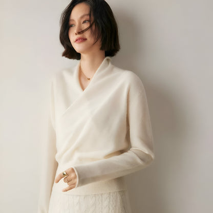 Women's Cashmere Wrap Sweater – Long Sleeve Knitwear