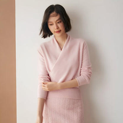 Women's Cashmere Wrap Sweater – Long Sleeve Knitwear