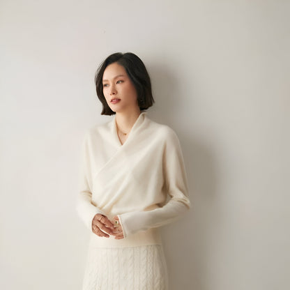Women's Cashmere Wrap Sweater – Long Sleeve Knitwear