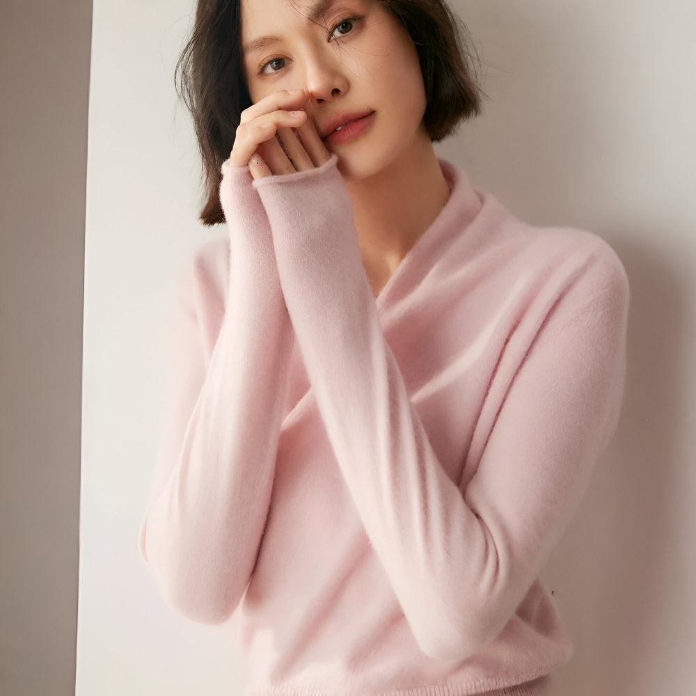 Women's Cashmere Wrap Sweater – Long Sleeve Knitwear