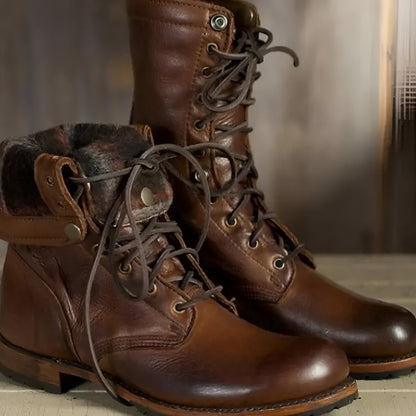 Women's Comfortable Lace-Up Ankle Boots – Fur-Lined Durable