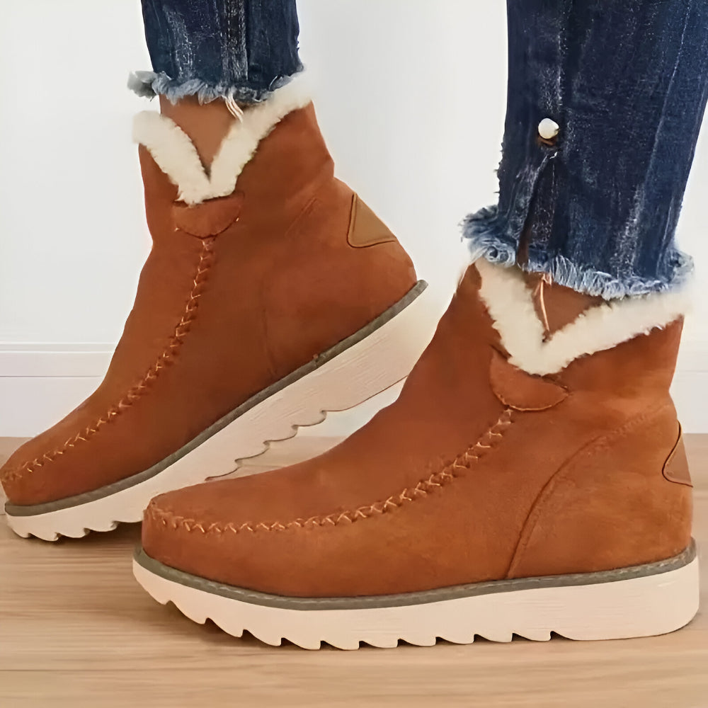 Women's Cozy Ankle Boots – Warm Comfortable Shearling Lining