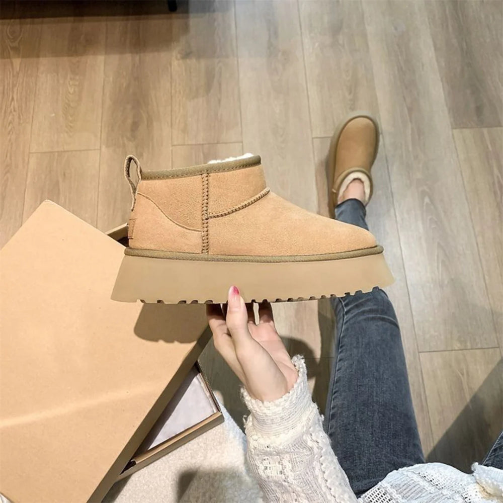 Women's Cozy Snow Boots – Fur-Lined Comfortable Ankle Boots