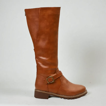 Women’s Stylish Knee High Boots – Comfortable Buckle Strap