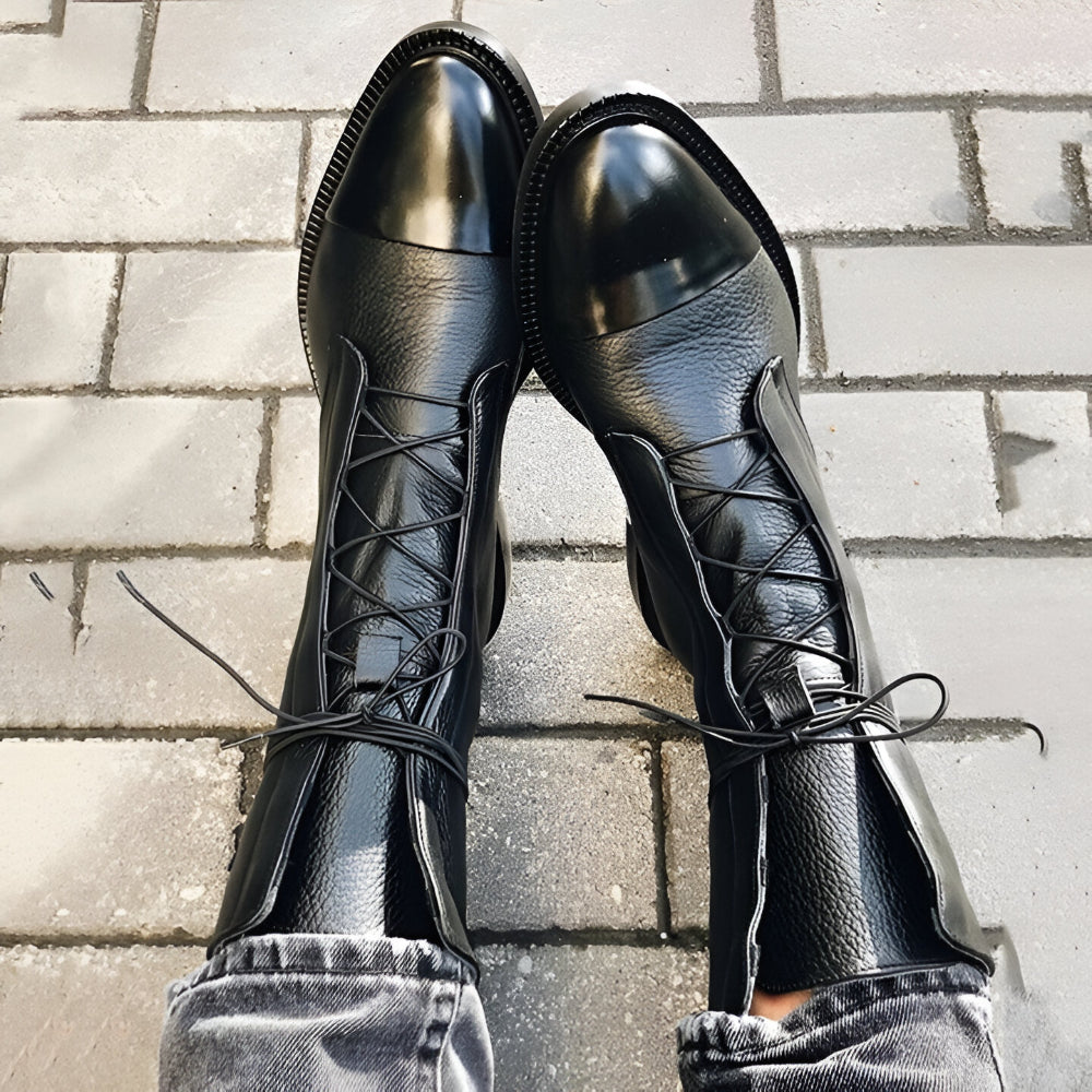 Women's Stylish Work Boots – Pointed Toe Low Heel