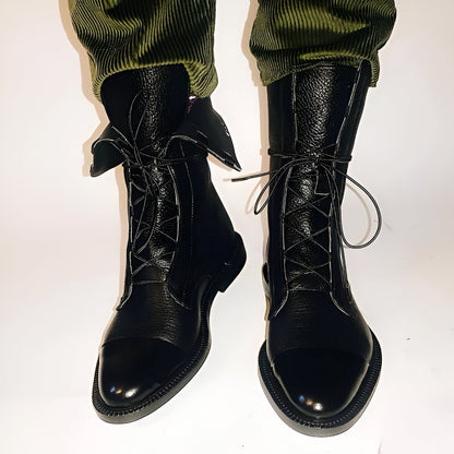 Women's Stylish Work Boots – Pointed Toe Low Heel