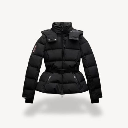 Women’s Belted Winter Puffer Jacket – Warm Quilted Coat