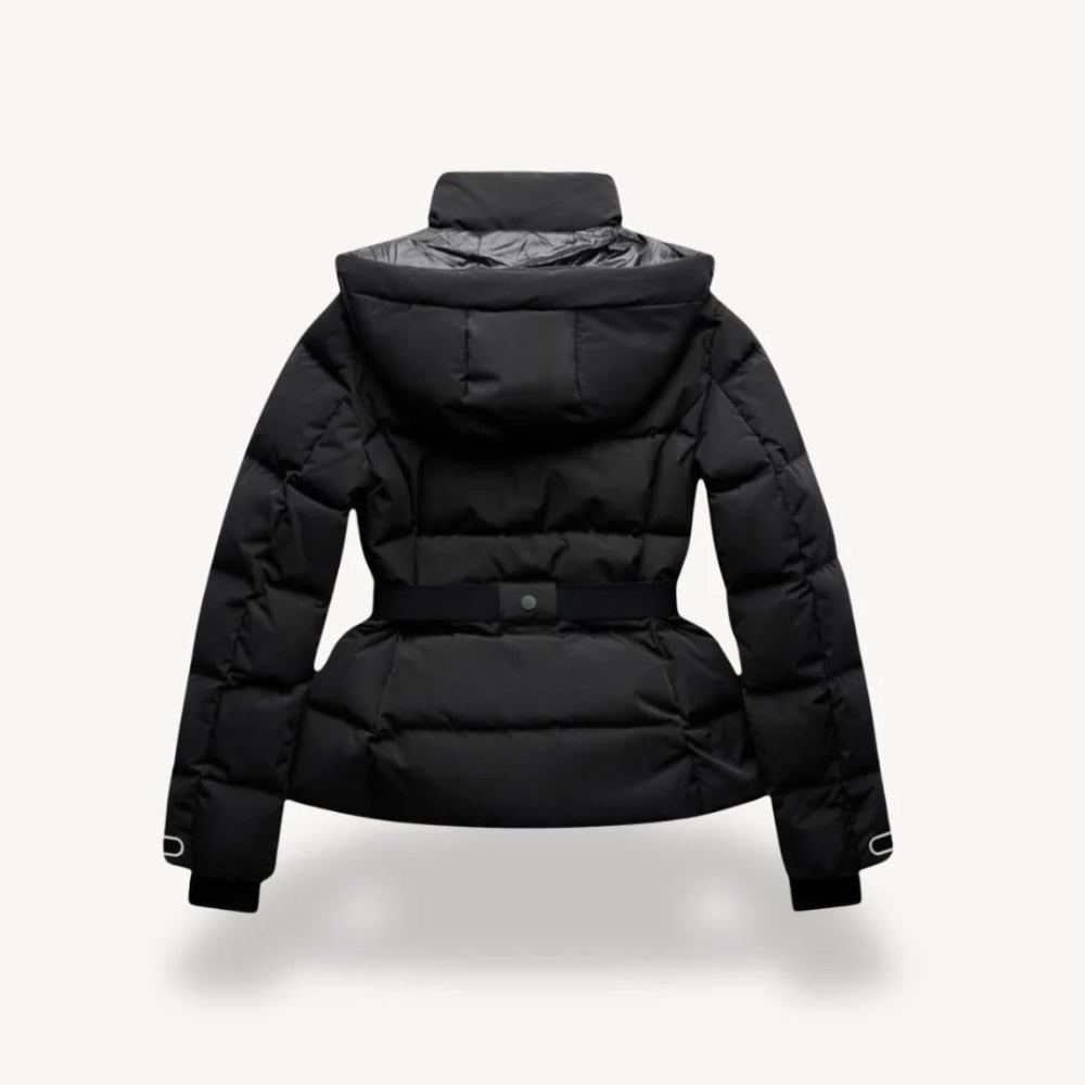 Women’s Belted Winter Puffer Jacket – Warm Quilted Coat