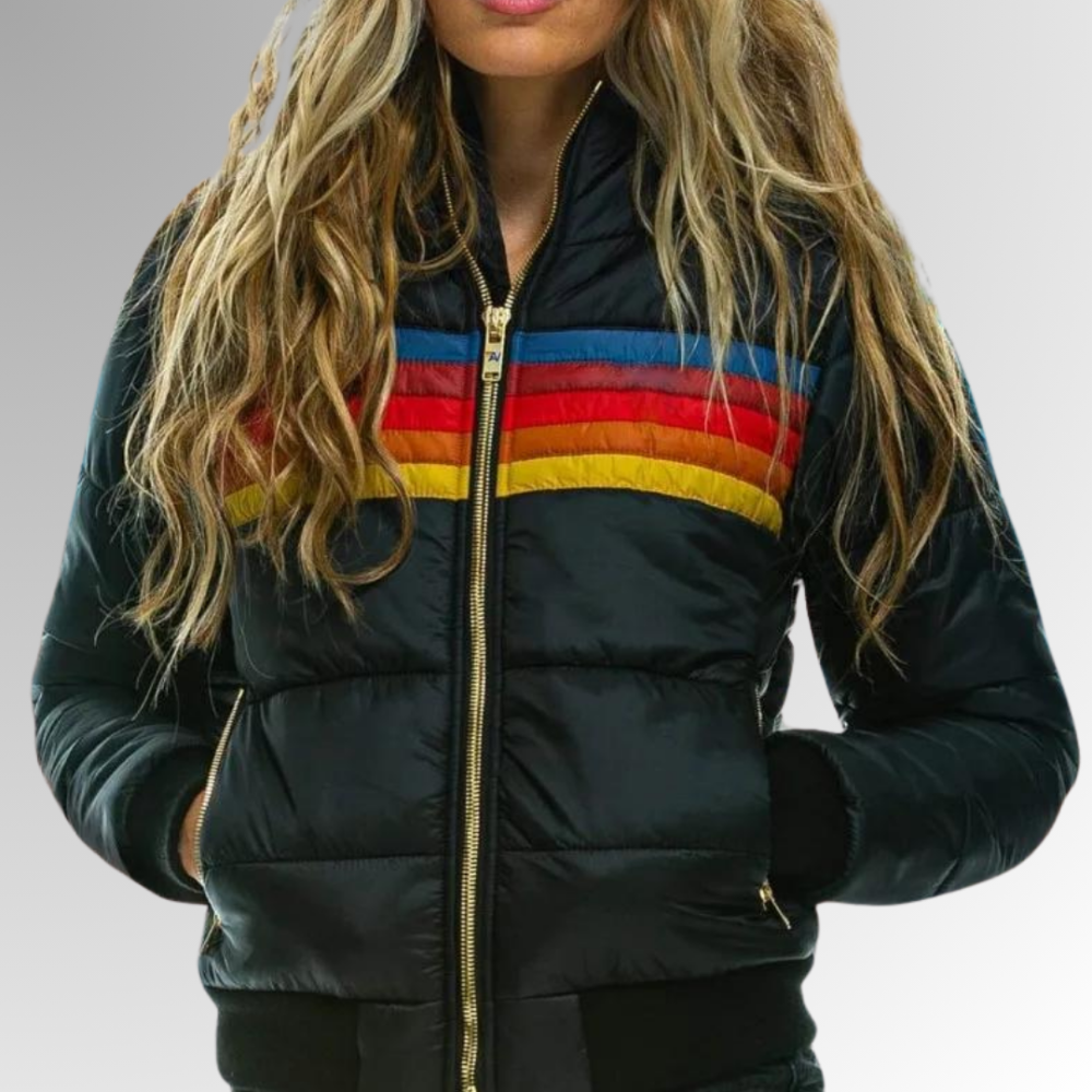 Women's Black Puffer Jacket Insulated Hooded Winter Coat 2