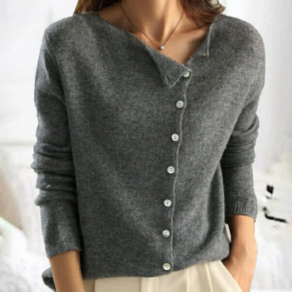 Women's Button Up Cardigan Sweater - Long Sleeve V Neck