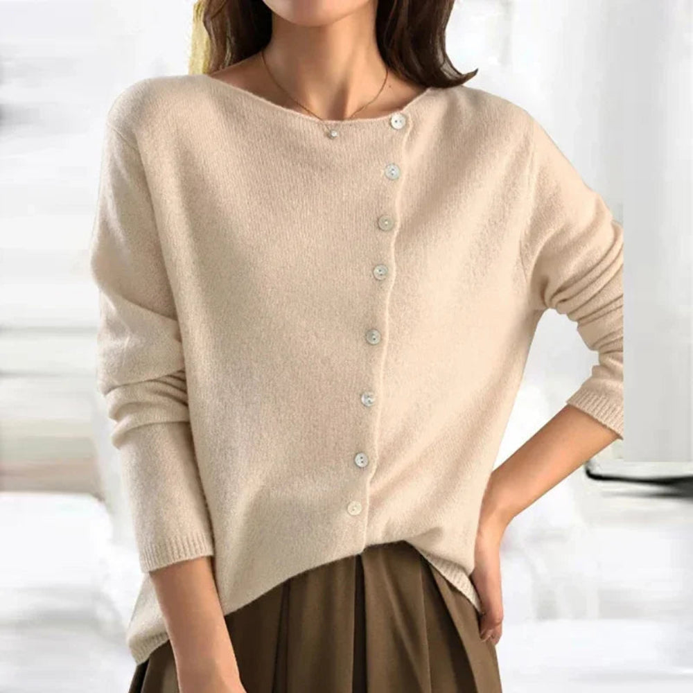 Women's Button Up Cardigan Sweater - Long Sleeve V Neck