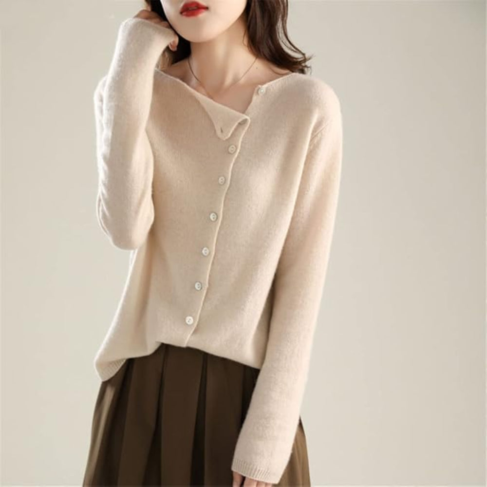 Women's Button Up Cardigan Sweater - Long Sleeve V Neck