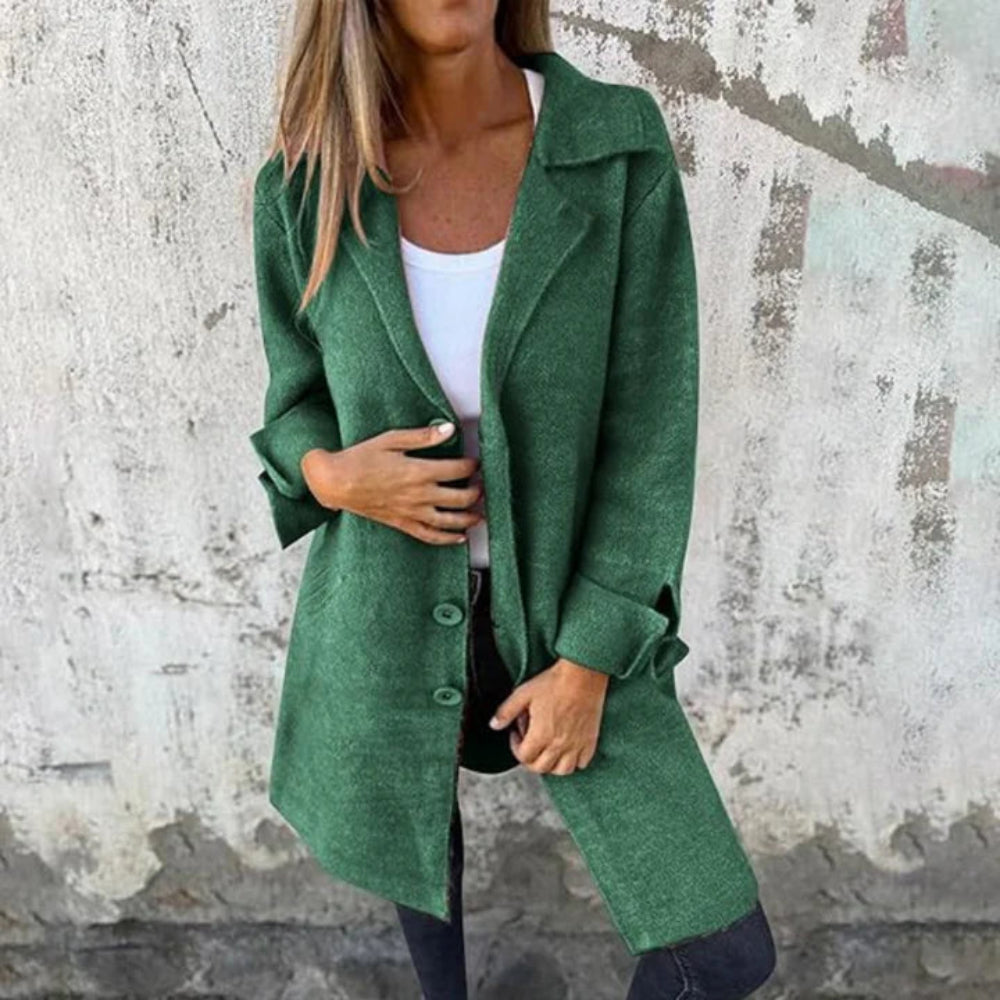 Women’s Classic Long Wool Coat – Elegant Warm Overcoat