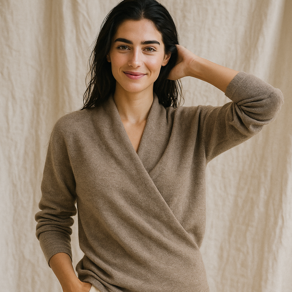 Women_s_Cozy_V-Neck_Knit_Sweater 1