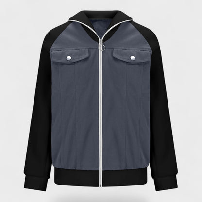 Women's Denim Sherpa Jacket - Mixed Material Bomber Style