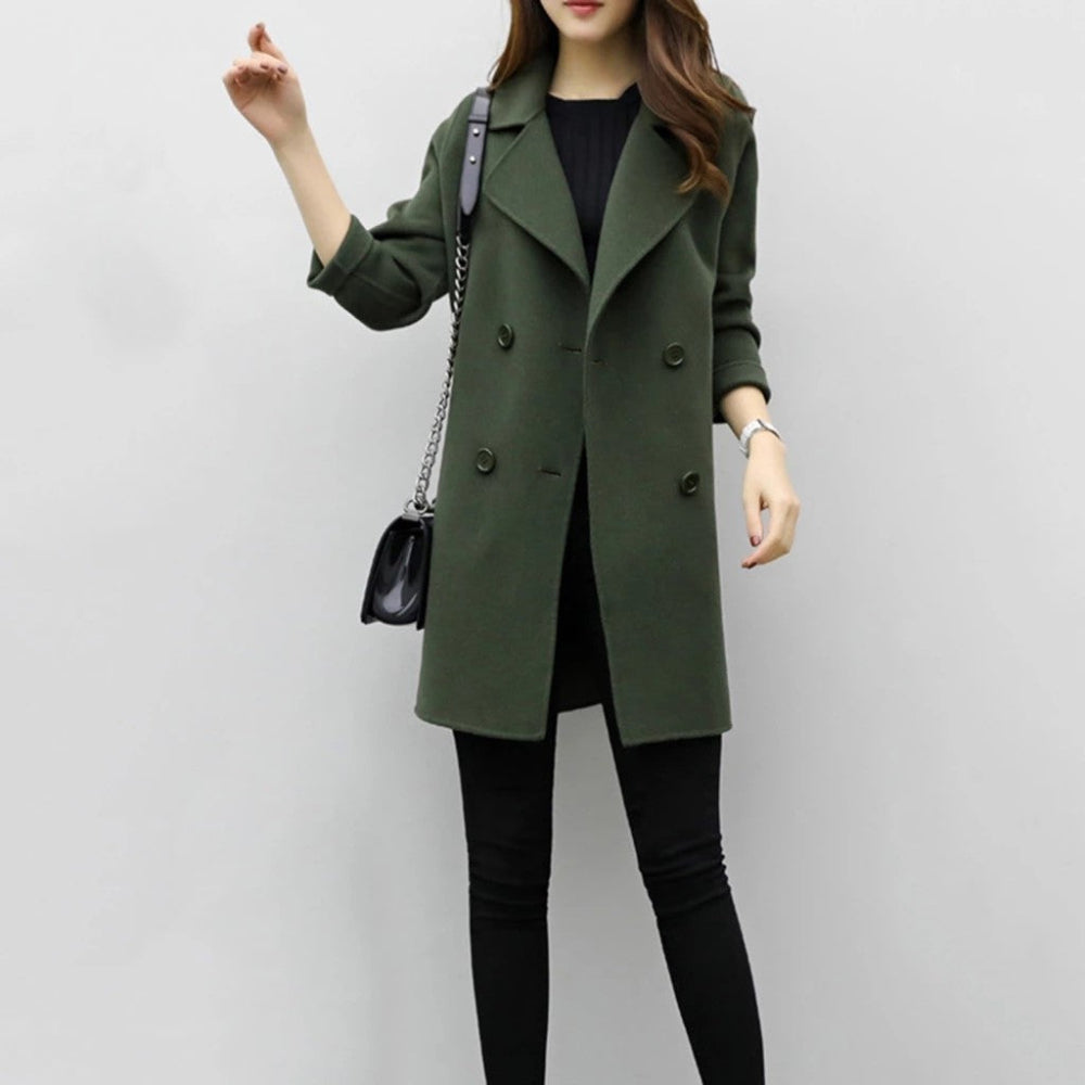 Women's Double Breasted Long Trench Coat - Classic Style