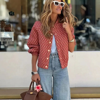  Women's Fashionable Printed Jacket Stylish Comfort  1